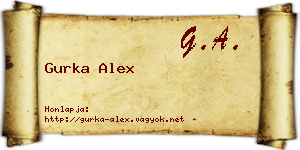 Gurka Alex névjegykártya